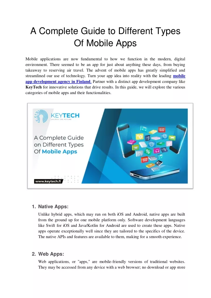 a complete guide to different types of mobile apps