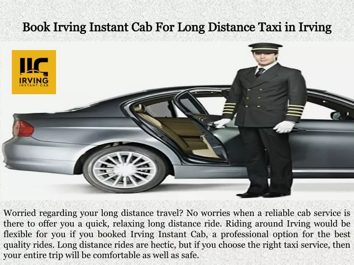 book irving instant cab for long distance taxi