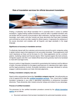 role of translation services for official