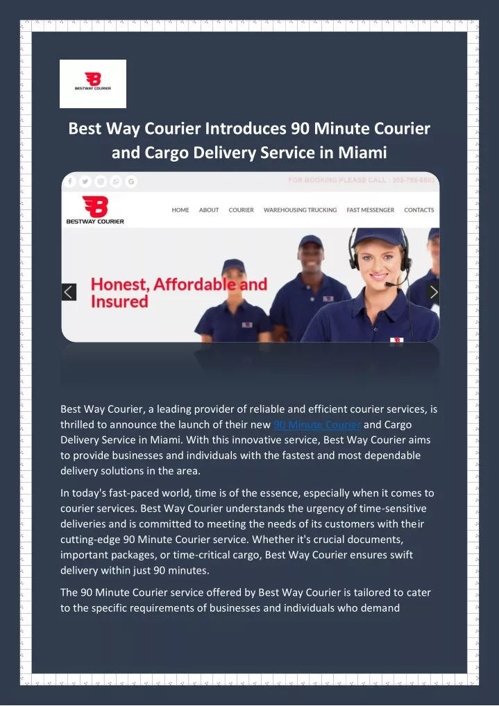 best way courier introduces 90 minute courier