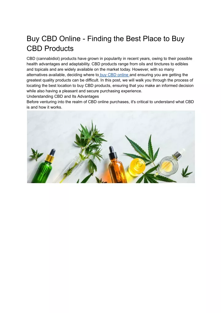 buy cbd online finding the best place