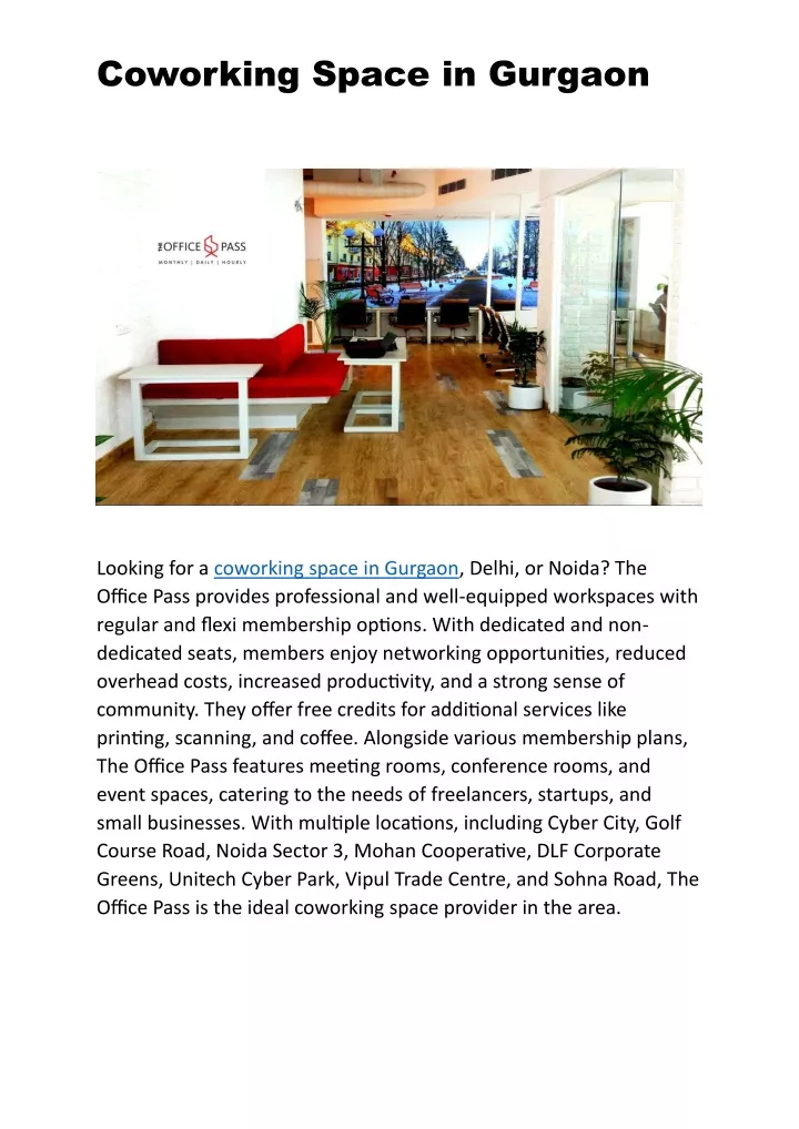 coworking space in gurgaon