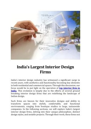 India's Largest Interior Design Firms
