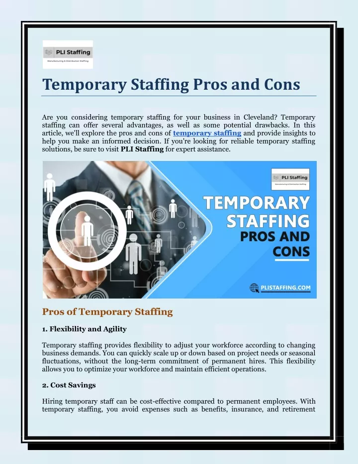 temporary staffing pros and cons