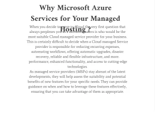 Microsoft Azure Services: Mitigating Downtime and Increasing Reliability