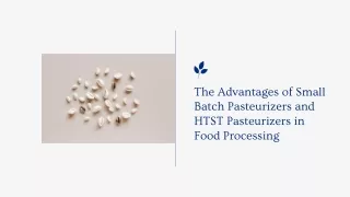 The Advantages of Small Batch Pasteurizers and HTST Pasteurizers in Food Processing