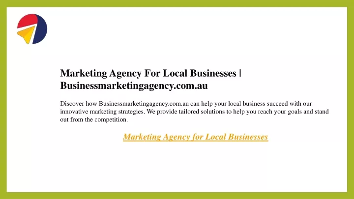 marketing agency for local businesses