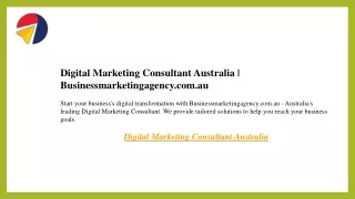Digital Marketing Consultant Australia  Businessmarketingagency.com.au