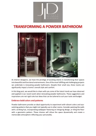 TRANSFORMING A POWDER BATHROOM