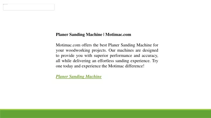 planer sanding machine motimac com motimac