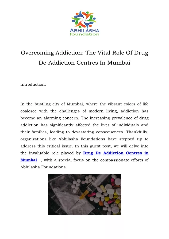 overcoming addiction the vital role of drug