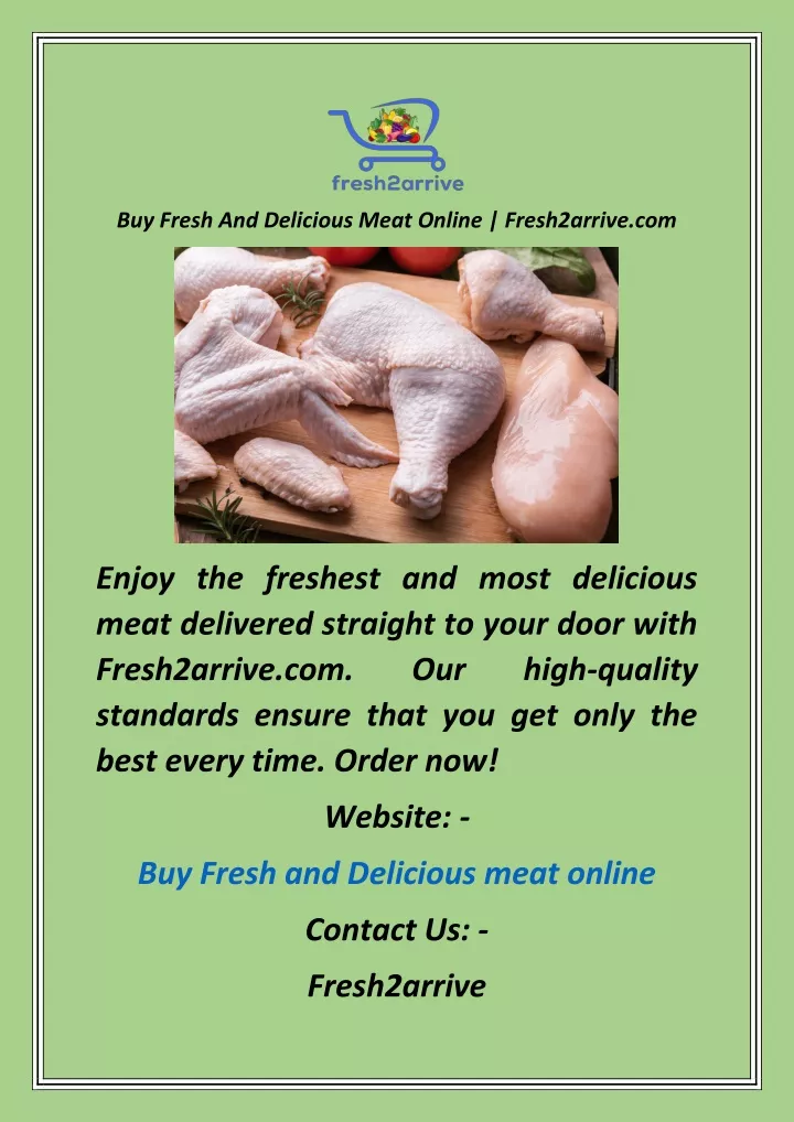 buy fresh and delicious meat online fresh2arrive