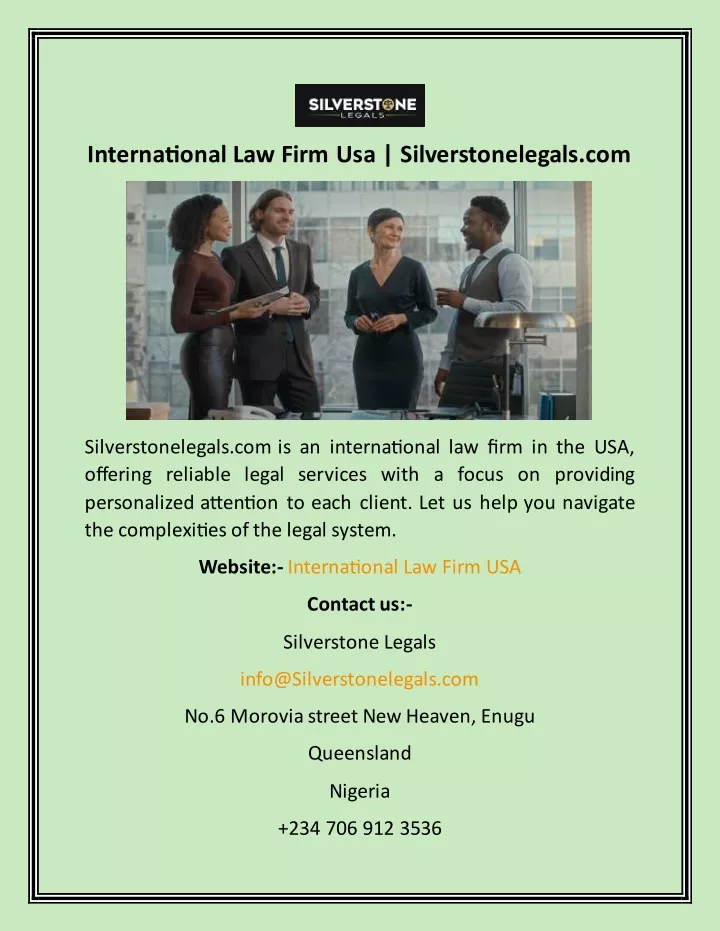 international law firm usa silverstonelegals com