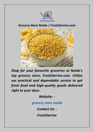 Grocery Store Noida  Fresh2arrive