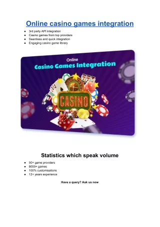 Online casino games integration