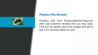 Protetox Pills Reviews Sustainableslimming.com