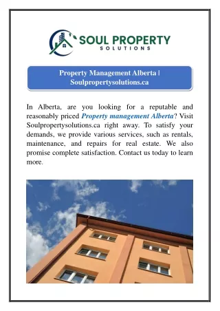 Property Management Alberta | Soulpropertysolutions.ca