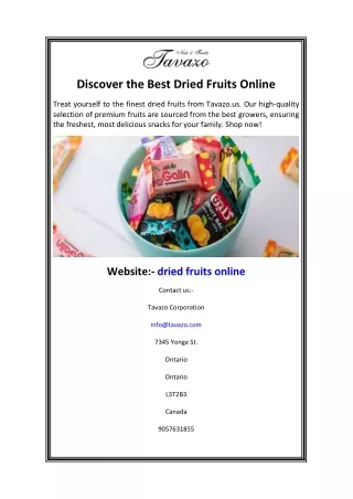 Discover the Best Dried Fruits Online