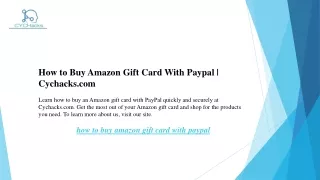 How to Buy Amazon Gift Card With Paypal  Cychacks.com