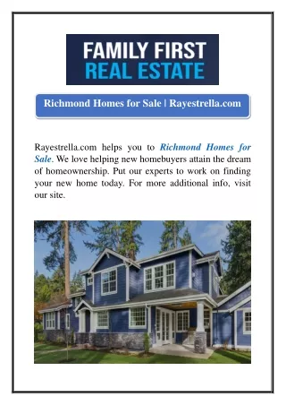 Richmond Homes for Sale | Rayestrella.com
