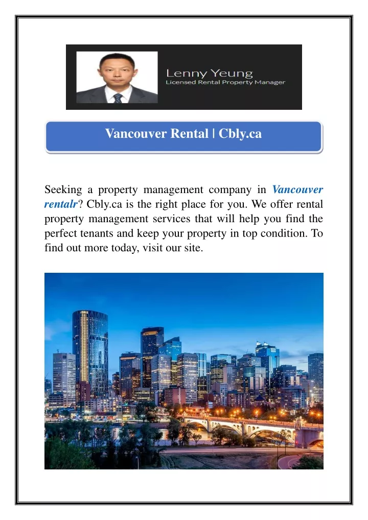 vancouver rental cbly ca