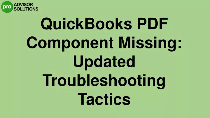 quickbooks pdf component missing updated