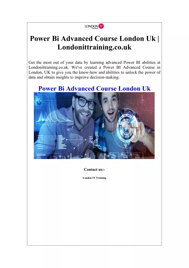 power bi advanced course london