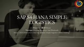 SAP S4 HANA Simple Logistics Course Content PDF