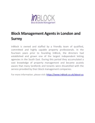 block management agents in london and surrey