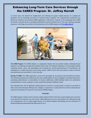 enhancing long term care services through