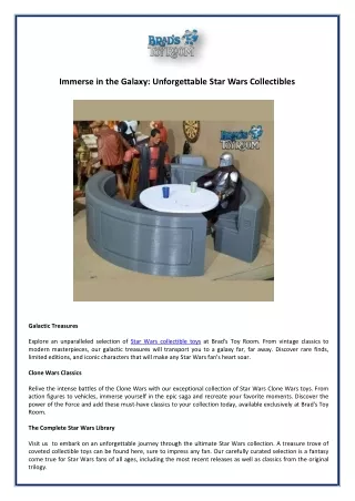 Immerse in the Galaxy - Unforgettable Star Wars Collectibles