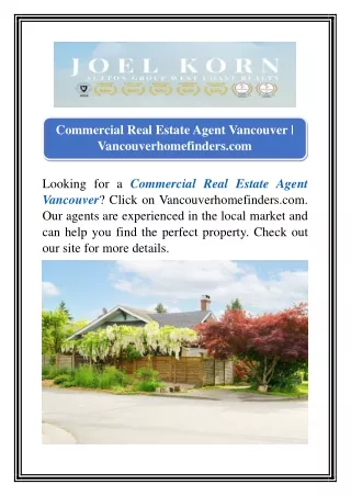 Commercial Real Estate Agent Vancouver | Vancouverhomefinders.com