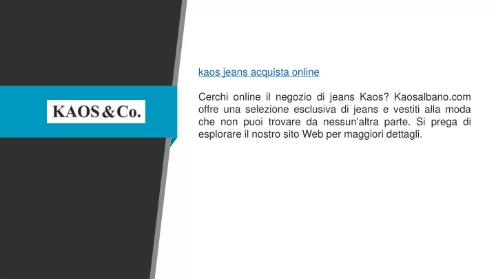 kaos jeans acquista online cerchi online