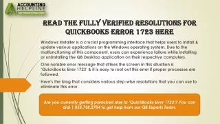 read the fully verified resolutions for quickbooks error 1723 here