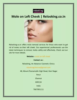 mole on left cheek relooking co in