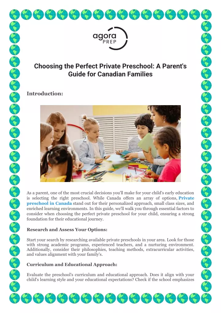 choosing the perfect private preschool a parent