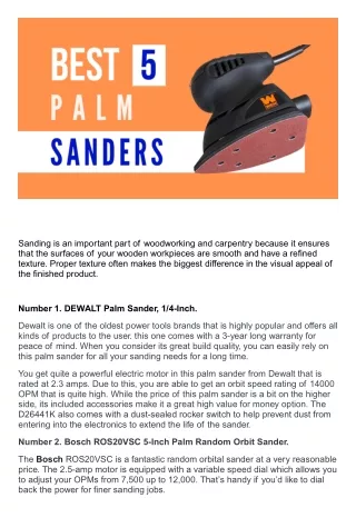 Best Palm Sanders (Top 5 Picks)