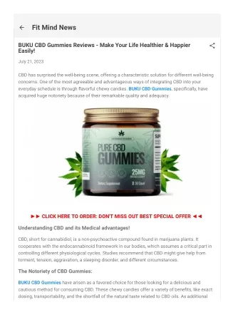 BUKU CBD Gummies Reviews - Make Your Life Healthier & Happier Easily