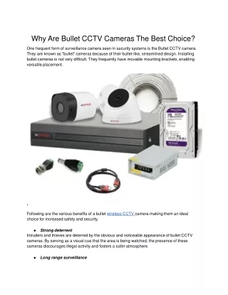 Why Are Bullet CCTV Cameras The Best Choice_ .docx