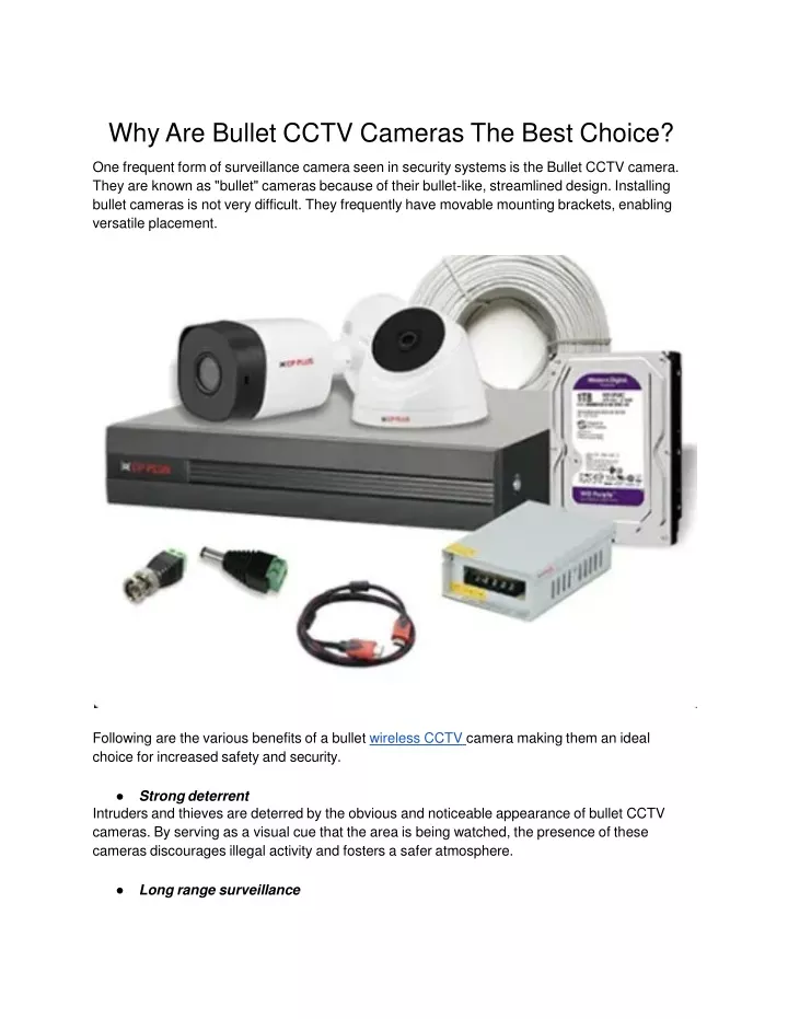 why are bullet cctv cameras the best choice