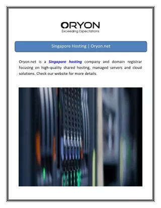 Singapore Hosting Oryon.net