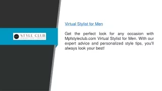 Virtual Stylist For Men Mpfstyleclub.com