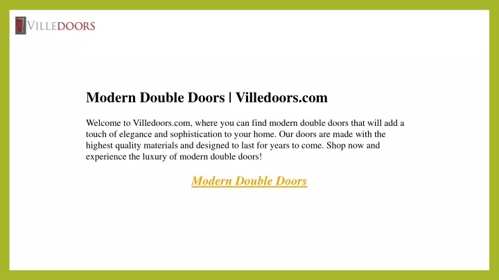 modern double doors villedoors com welcome
