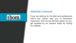 Barbershop in Vancouver  Thomlife.com