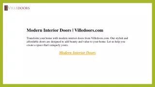 Modern Interior Doors  Villedoors.com