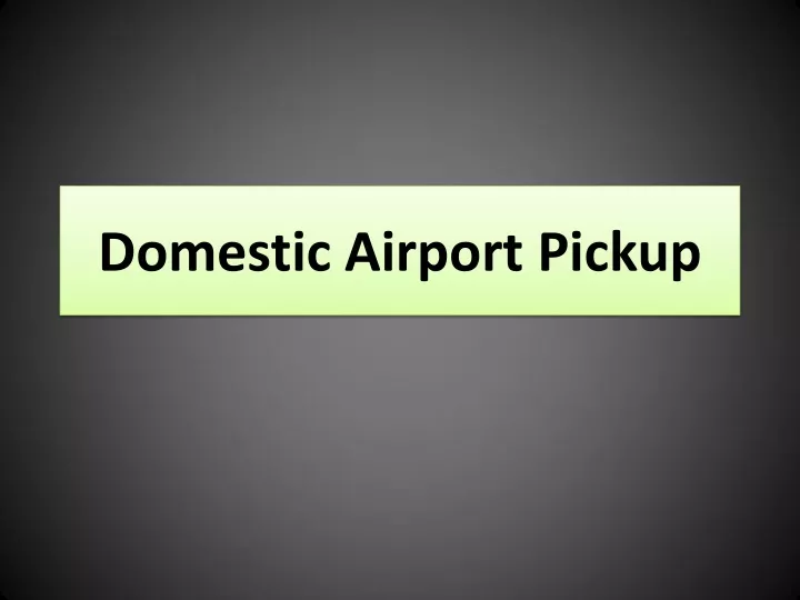 domestic airport pickup