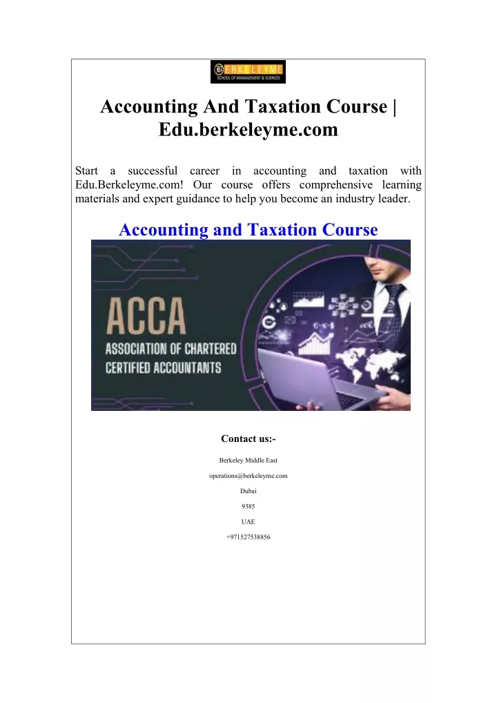 accounting and taxation course edu berkeleyme com