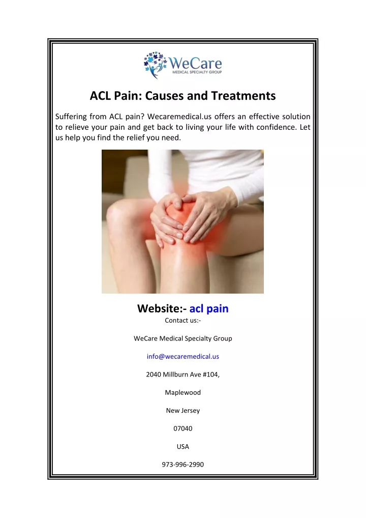 acl pain causes and treatments