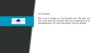 Taxi to Bruges | Taxi-brussels.com