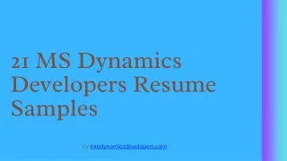 21 MS Dynamics Developers Resume Samples